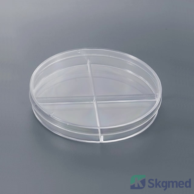Petri Dish 90x15mm, four compartments, Cell Cuture